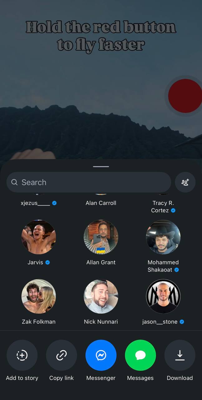 Instagram Reel three-dot menu showing the Copy Link option